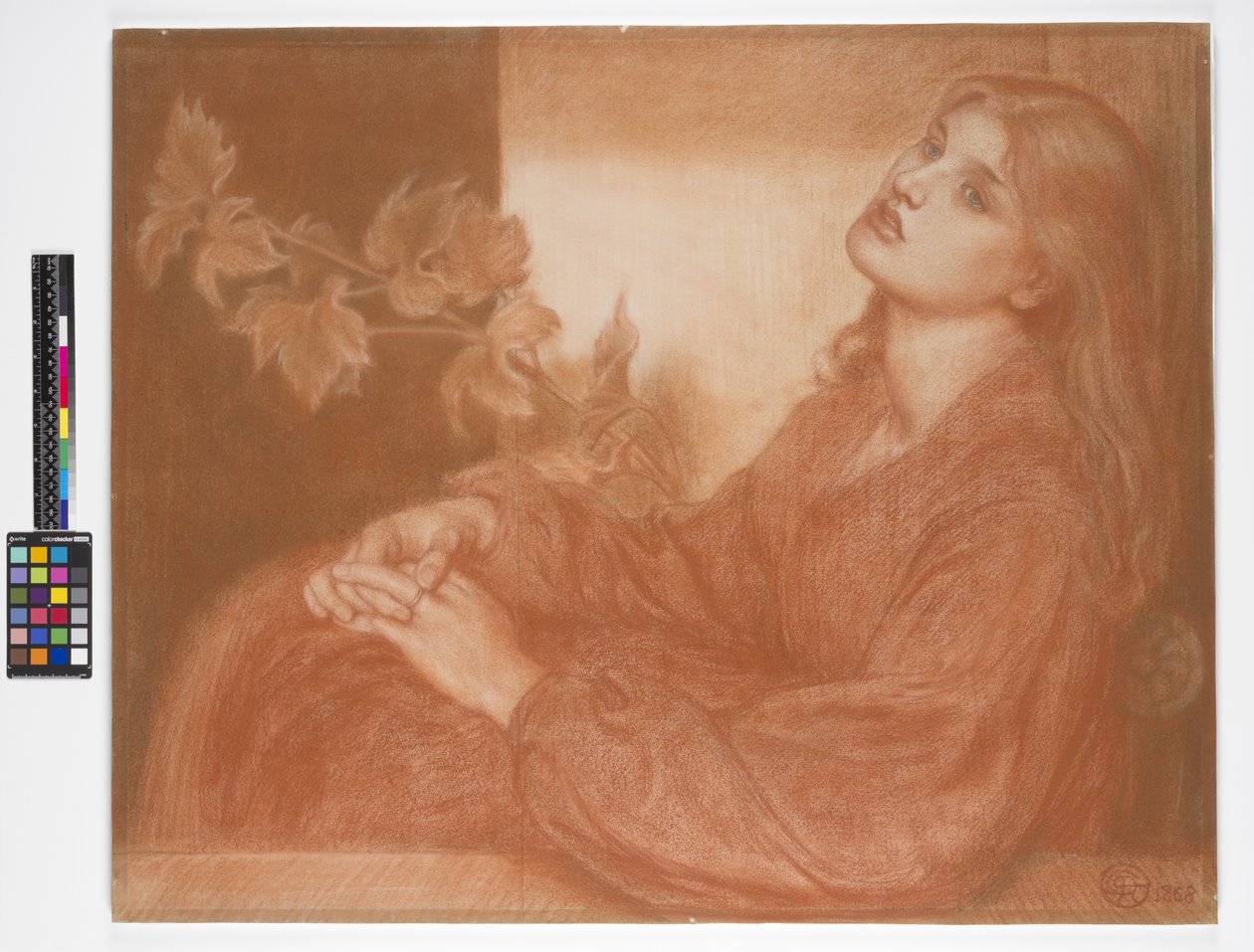 Lembre-se de mim que sou Pia (de Dantes Purgatorio) 1868 (giz vermelho e preto sobre papel) de Dante Gabriel Charles Rossetti