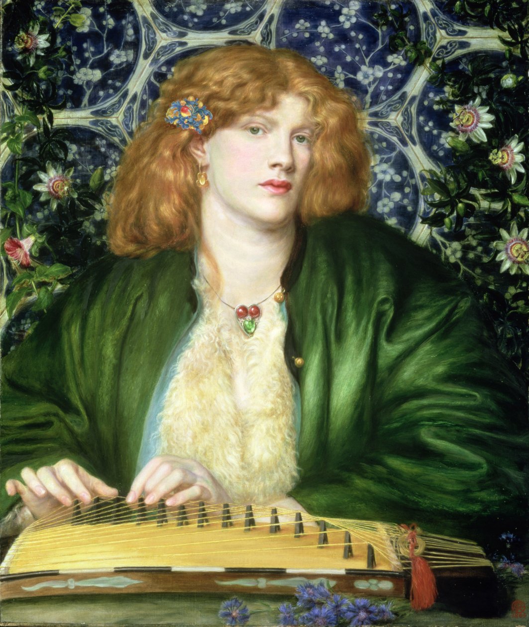 O pavilhão azul, 1865 de Dante Gabriel Charles Rossetti