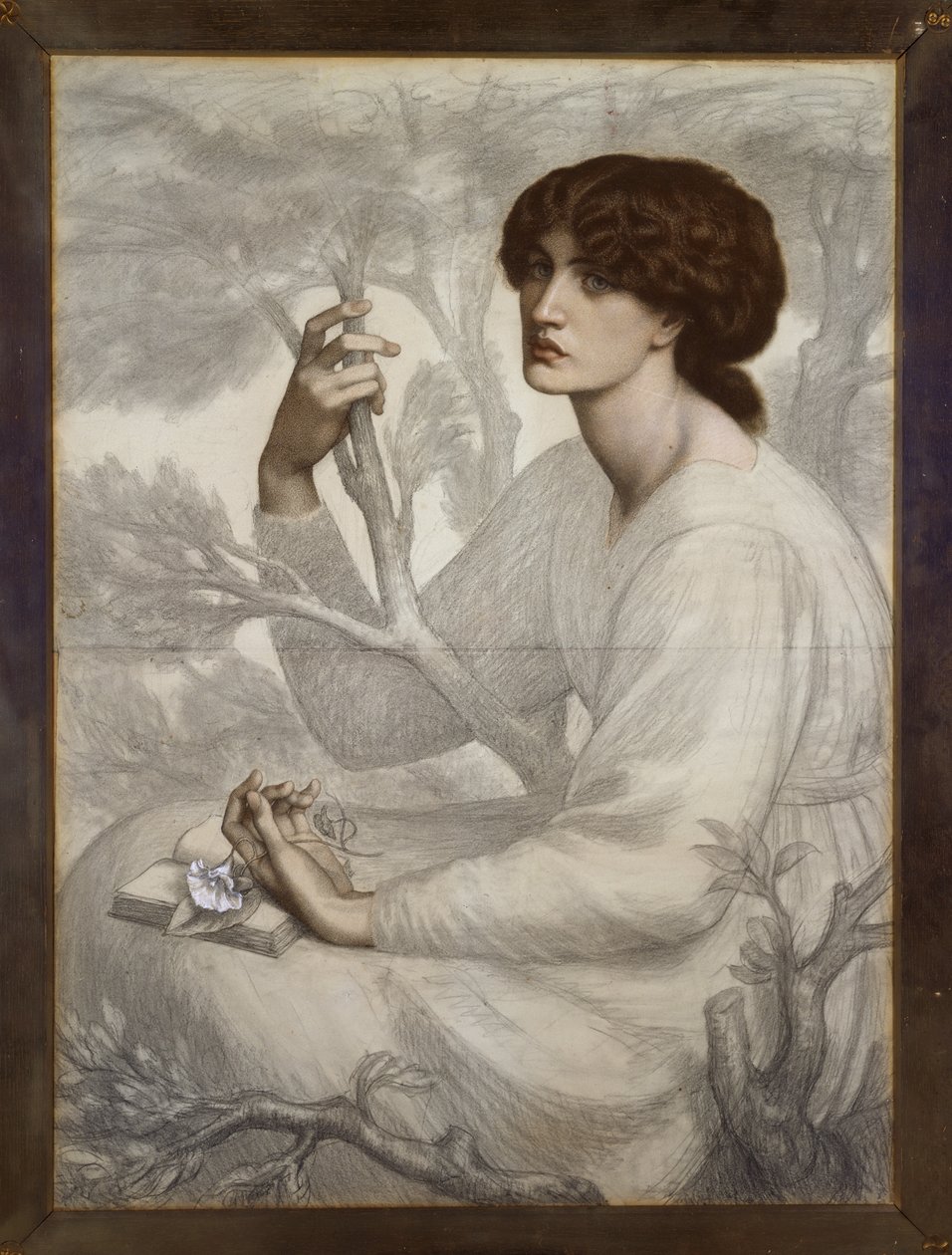 O Sonho do Dia, século XIX (giz colorido sobre papel) de Dante Gabriel Charles Rossetti