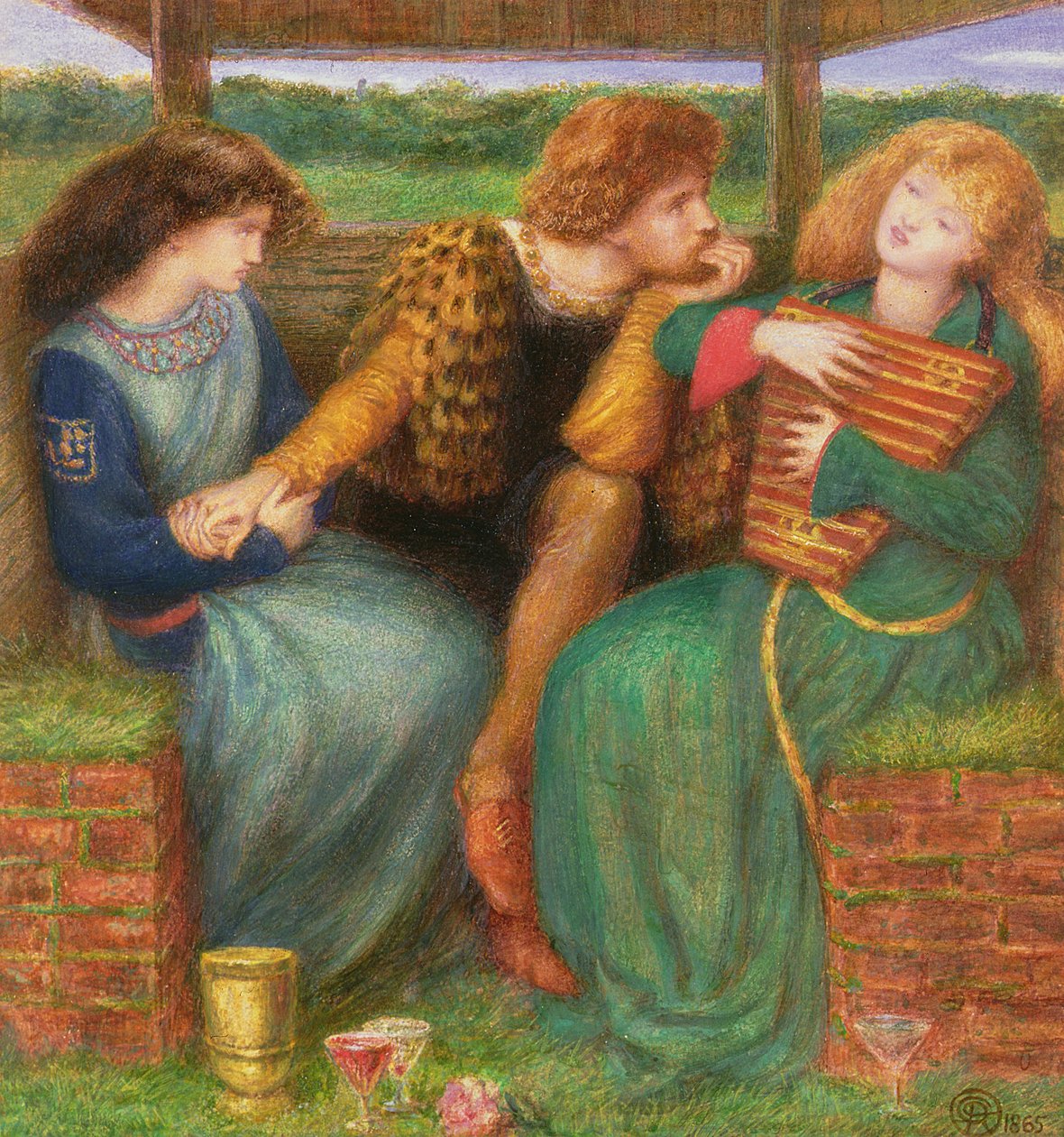 The Merciless Lady, 1865 (wc e bodycolour no papel) de Dante Gabriel Charles Rossetti