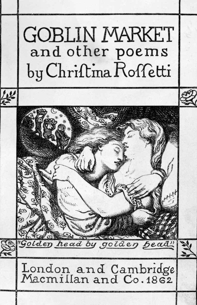 Página de título de &39;Goblin Market and Other Poems&39; de Christina Rossetti, publicada em 1862 de Dante Gabriel Charles Rossetti