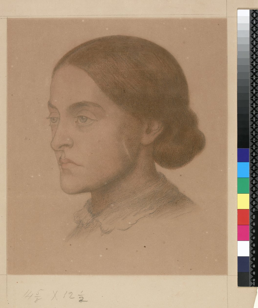 909 T.2268 Christina Rossetti (desenho) de Dante Gabriel Charles Rossetti