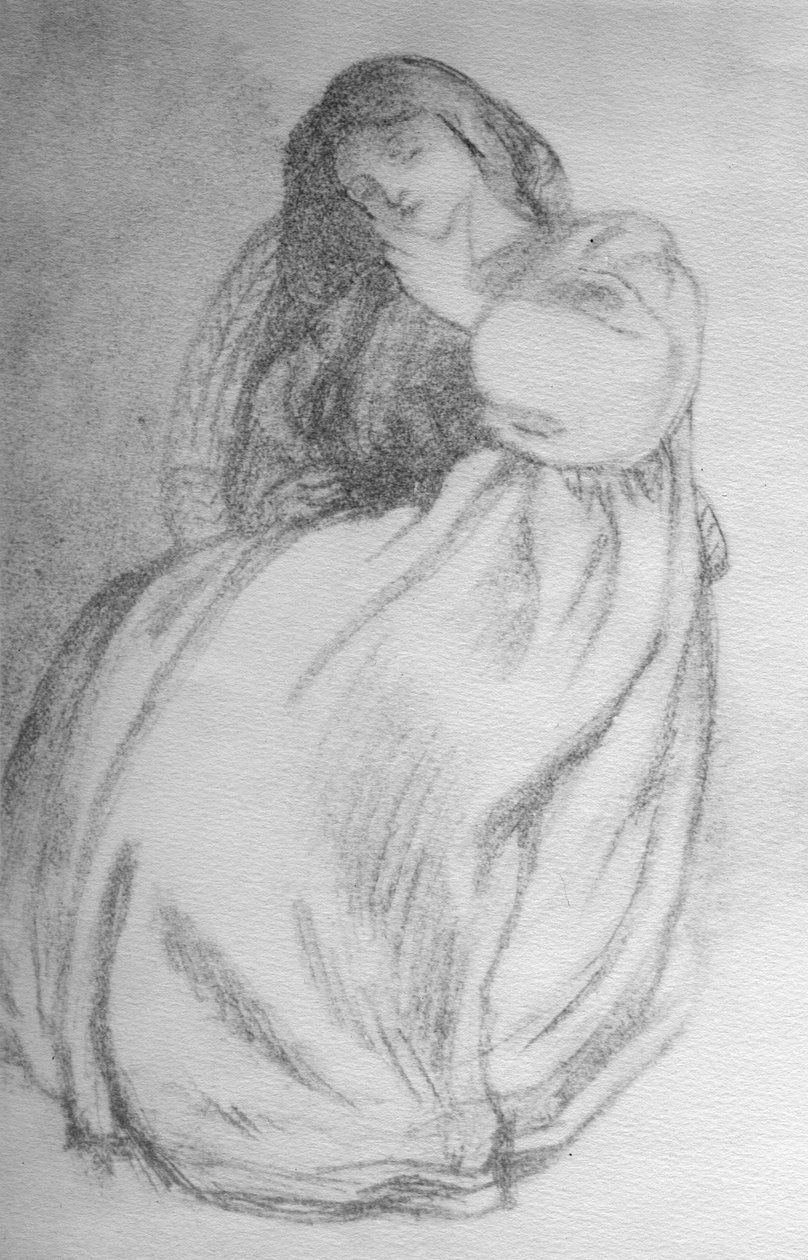 Elizabeth Siddal, c.1853 (grafite sobre papel) de Dante Gabriel Charles Rossetti