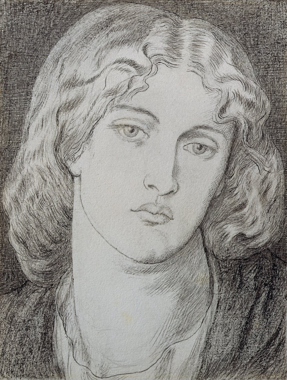 Fanny Cornforth (1824-1906) (caneta e tinta cinza sobre papel) de Dante Gabriel Charles Rossetti