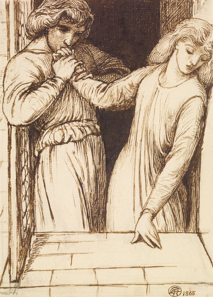 Hamlet e Ofélia de Dante Gabriel Charles Rossetti