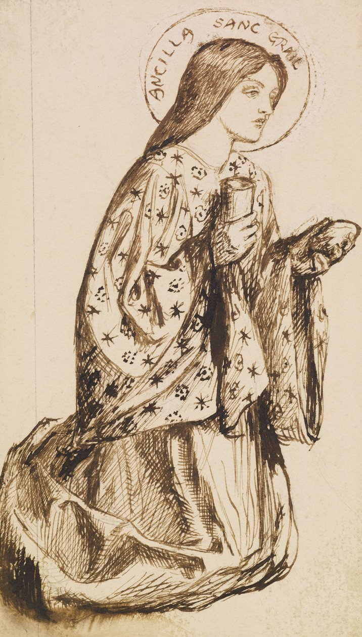 Lancelote no Santuário do Santo Graal de Dante Gabriel Charles Rossetti