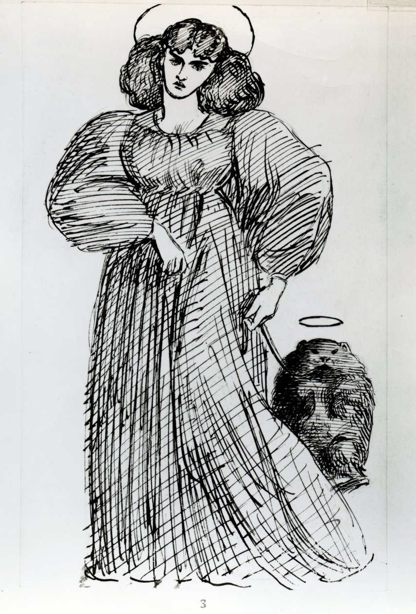 Sra. Morris e o Wombat, 1869 de Dante Gabriel Charles Rossetti