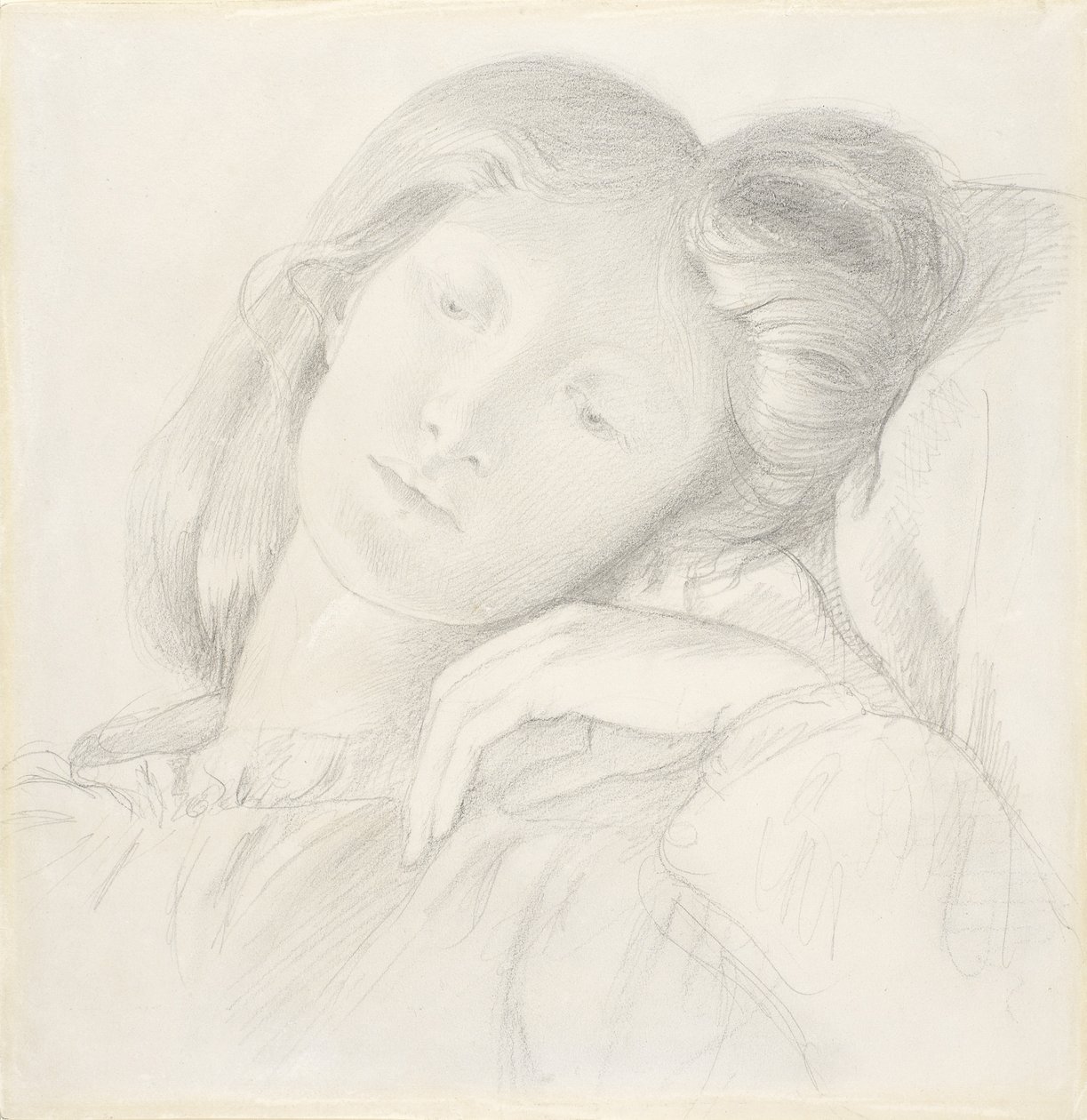 No.0684 Elizabeth Siddal, c.1860 (lápis) de Dante Gabriel Charles Rossetti
