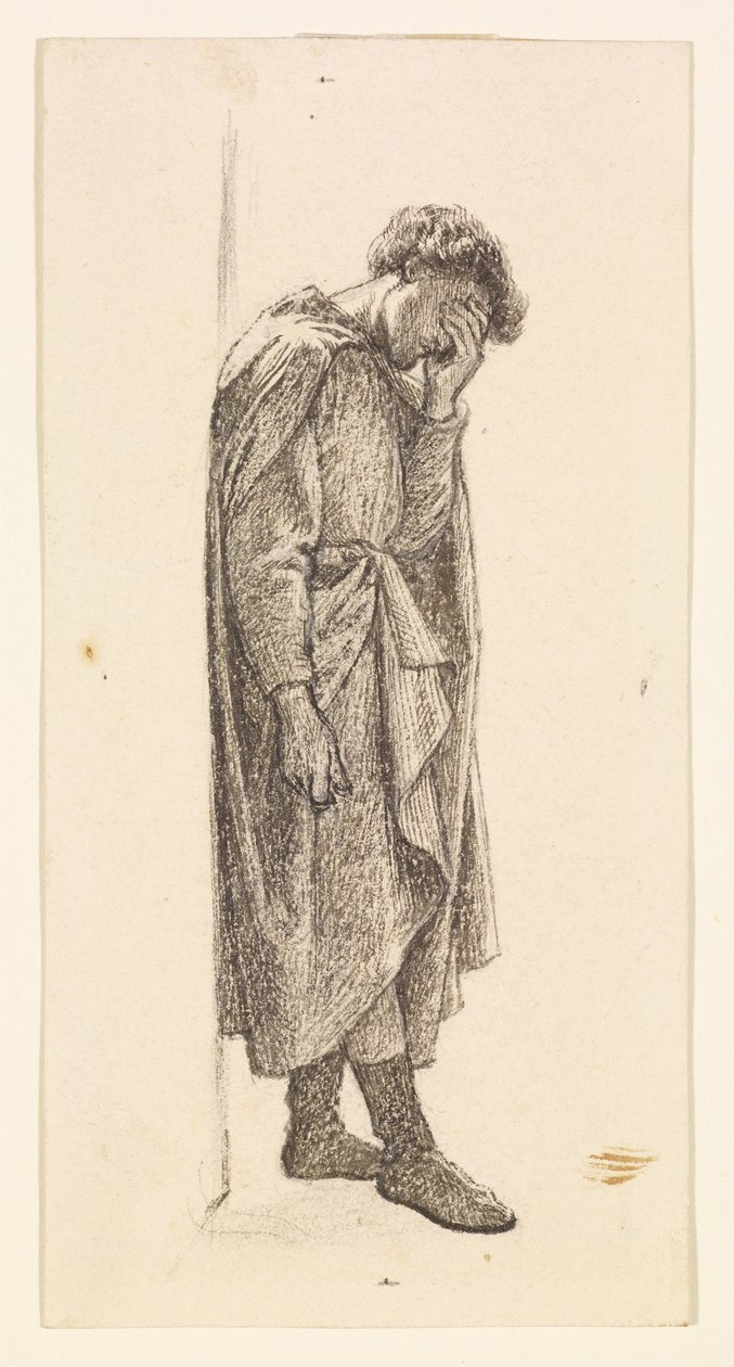 Príncipe do Príncipe - Figura Estudo do Príncipe para &39;Você deveria ter chorado ela ontem&39; de Dante Gabriel Charles Rossetti