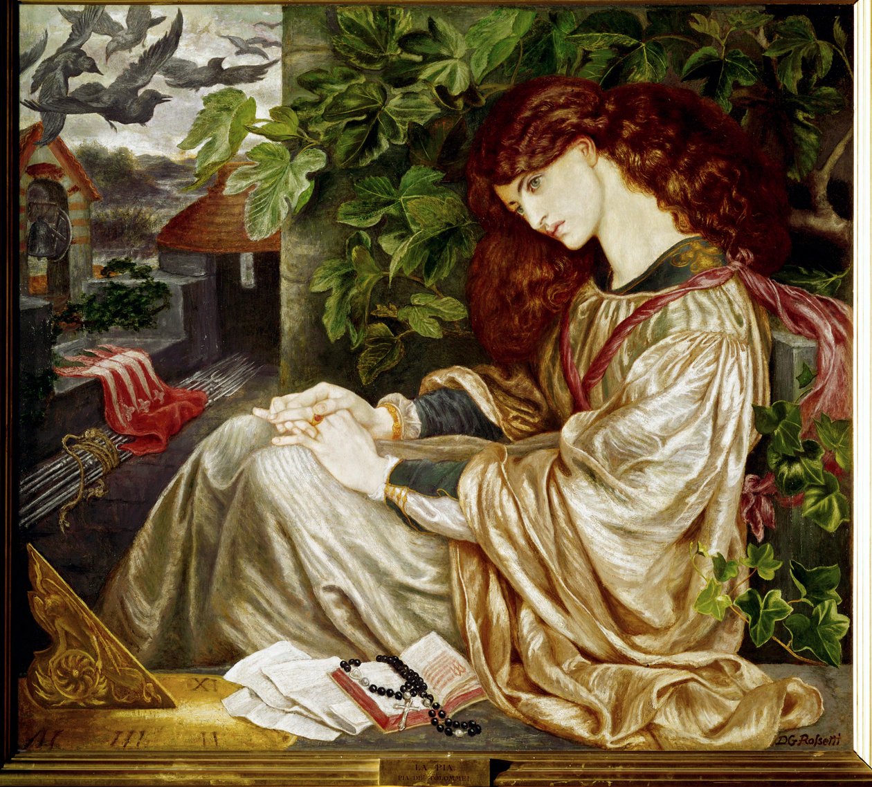 La Pia ... (pintura sobre tela) de Dante Gabriel (after) Rossetti