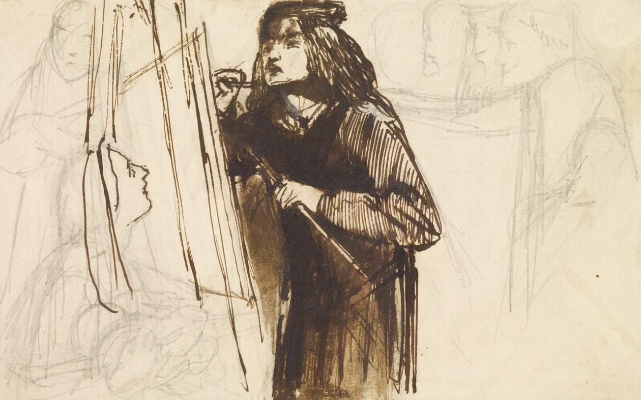 Um pintor no trabalho, 1850-1852 de Dante Gabriel Charles Rossetti