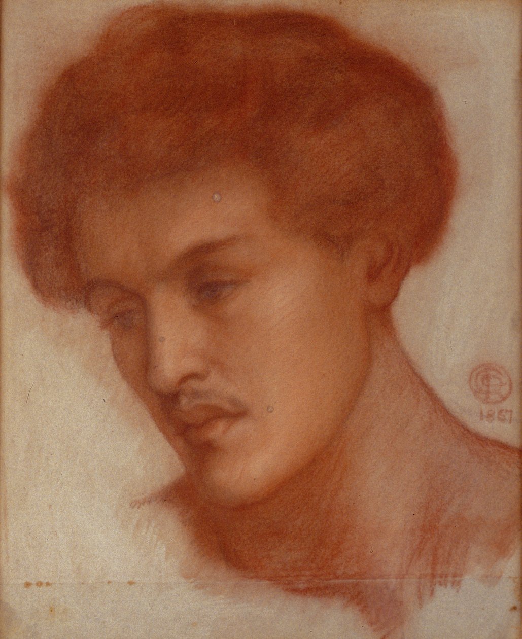 Augustus Howell, 1867 (giz vermelho sobre papel) de Dante Gabriel Charles Rossetti