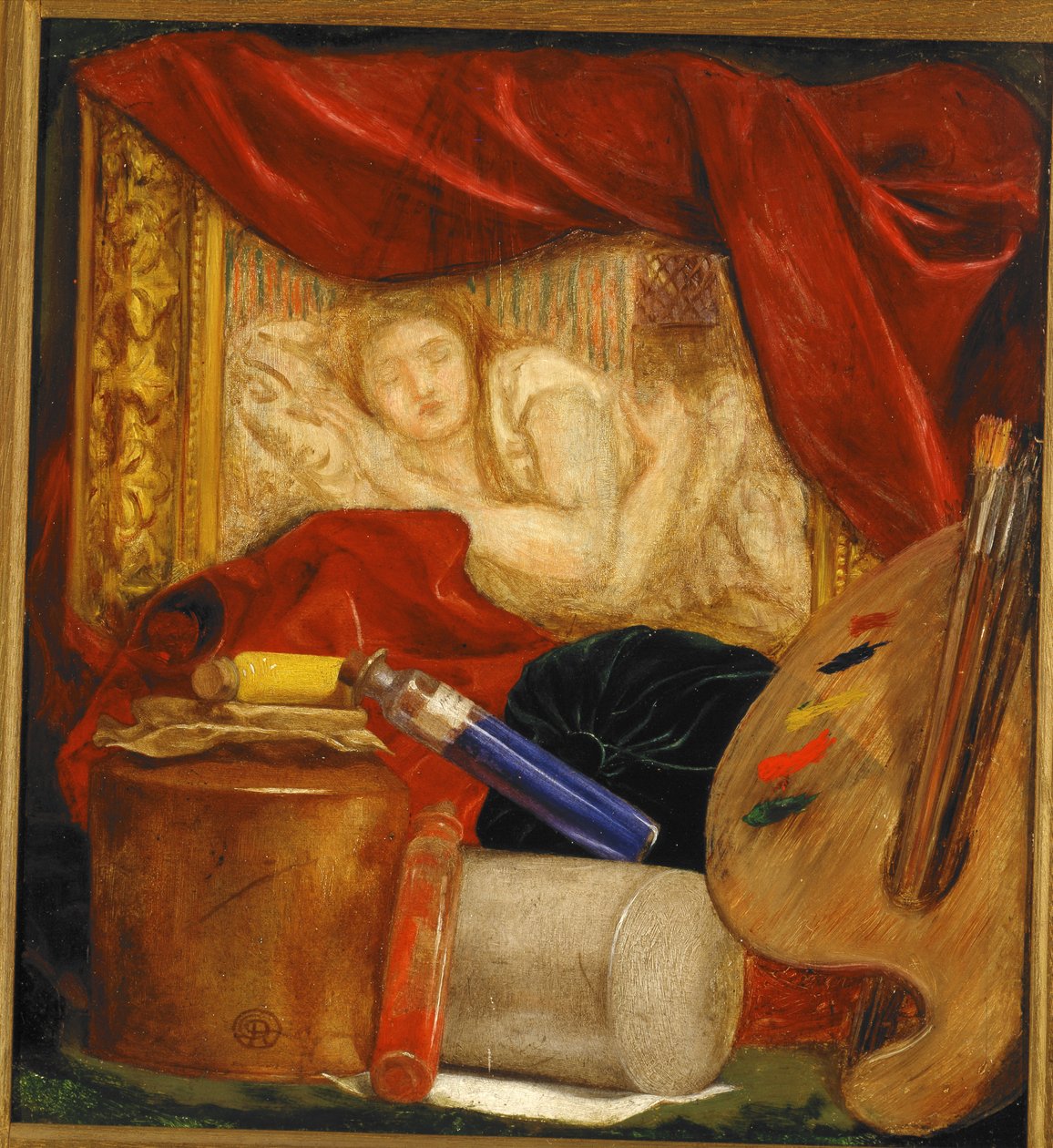 Garrafas (óleo a bordo montado no painel) de Dante Gabriel Charles Rossetti