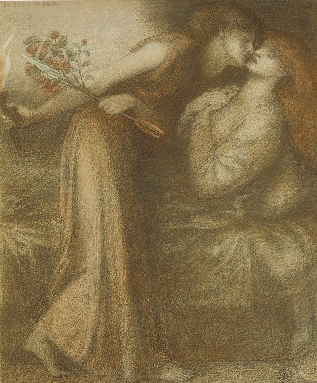 O sonho de Dantes no dia da morte de Beatrice Io dorme em ritmo, 1875 de Dante Gabriel Charles Rossetti
