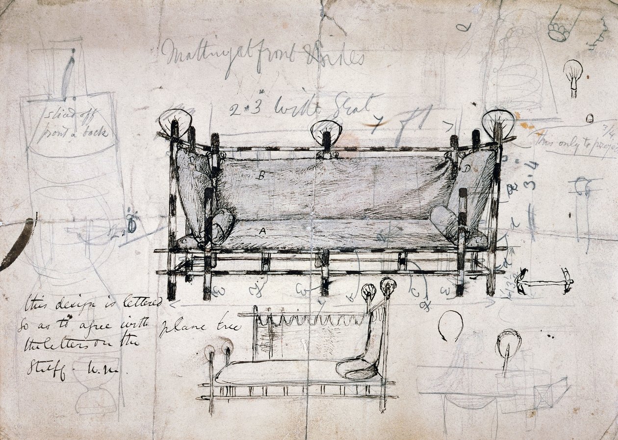 Design para sofá de Dante Gabriel Charles Rossetti