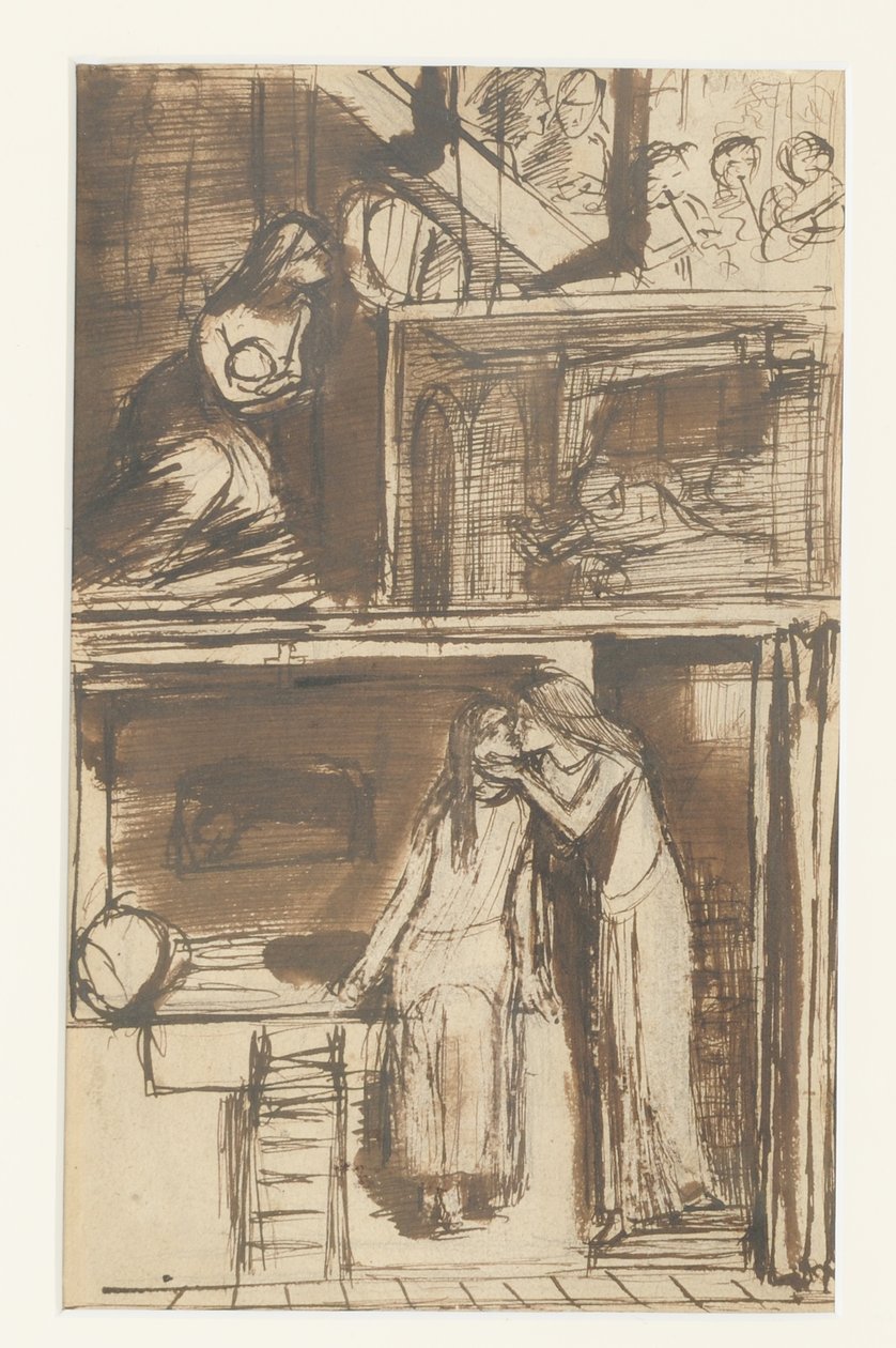 Fair Annie - Ilustração para uma balada, c.1854 (tinta no papel) de Dante Gabriel Charles Rossetti