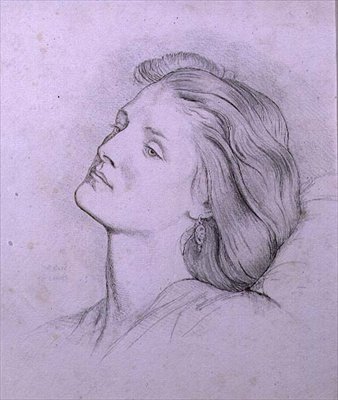 Cabeça de Fanny Cornforth (lápis e giz) de Dante Gabriel Charles Rossetti