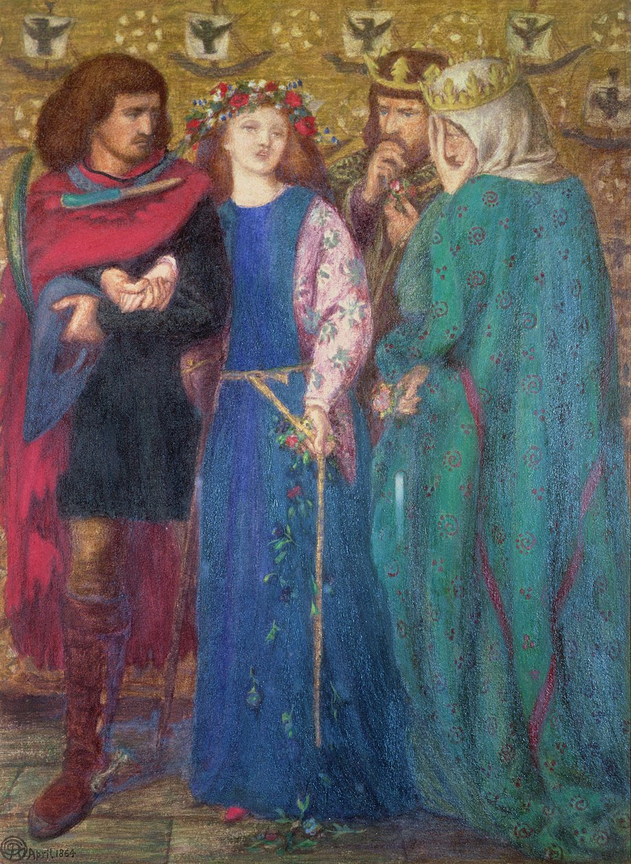 Horatio Descobrindo a Loucura de Ofélia de Dante Gabriel Charles Rossetti
