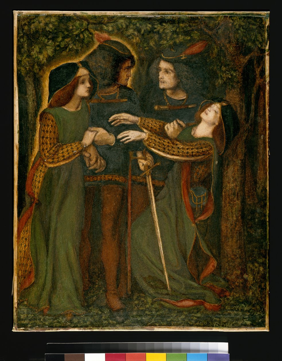 Como eles se conheceram, c.185060 (guache) (veja também 63160) de Dante Gabriel Charles Rossetti