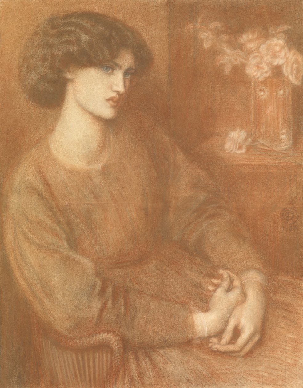 Jane Morris, 1868 (giz colorido) de Dante Gabriel Charles Rossetti
