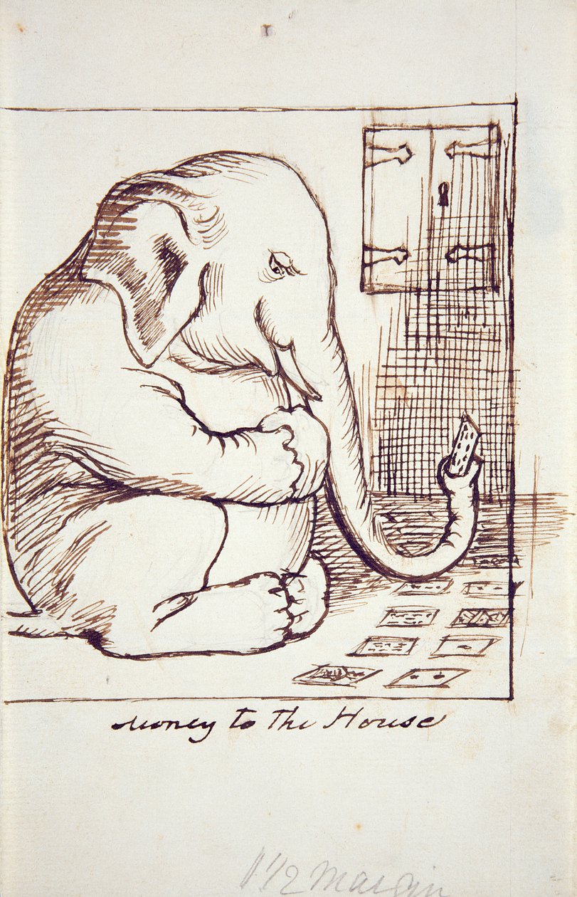 Dinheiro para a Casa, c.1873 (caneta e tinta sobre papel) de Dante Gabriel Charles Rossetti