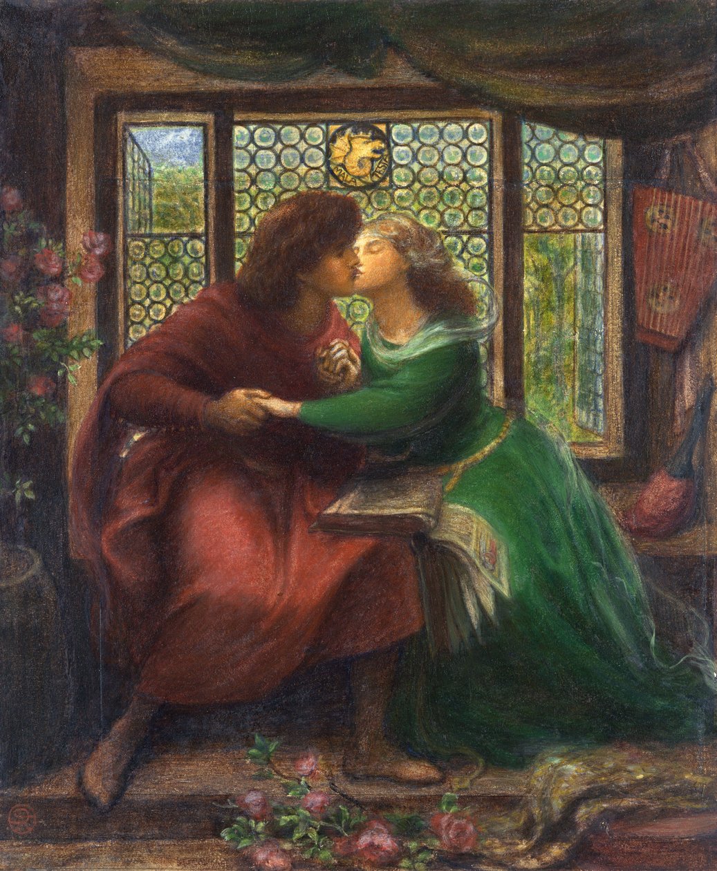 Paolo (Malatesta) (cerca de 1246 ou 1248-cerca de 1285) e Francesca da Rimini (ou da Polenta) (1255-1285) - Representação do personagem de "" La Divina Commedia "" (A Divina Comédia) por Dante Alighieri (1265) - 1321) - Obra de Dante Gabriel Rossetti (1828 de Dante Gabriel Charles Rossetti
