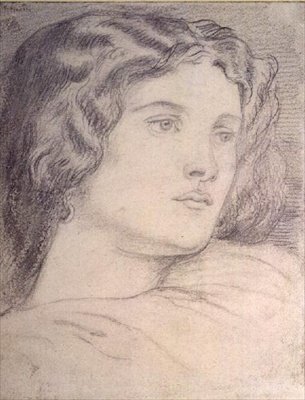 Cabeça de retrato de Fanny Cornforth, c.1862-5 (lápis) de Dante Gabriel Charles Rossetti