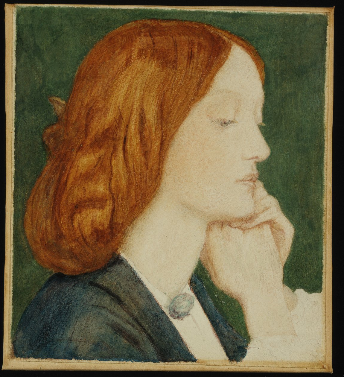 Retrato de Elizabeth Siddal (1829-62) 1854 (aquarela sobre papel) de Dante Gabriel Charles Rossetti