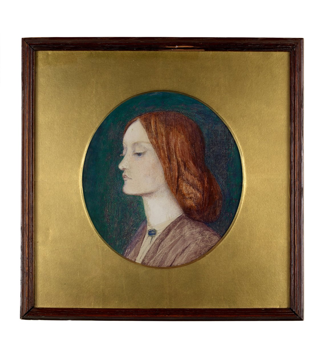 Retrato de Elizabeth Siddal virado para a esquerda de Dante Gabriel Charles Rossetti