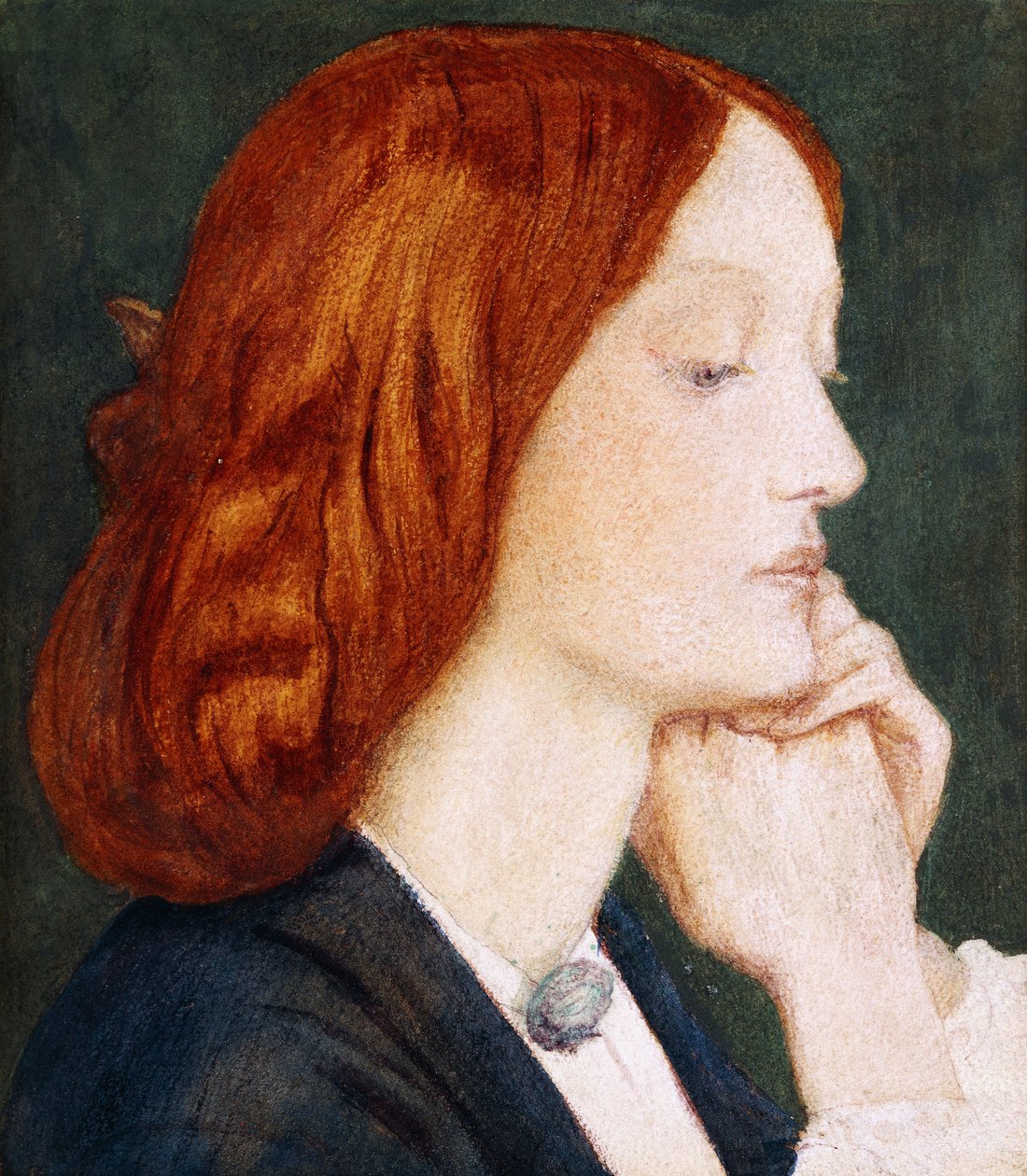 Retrato de Elizabeth Siddal, em Profile à direita, de Dante Gabriel Charles Rossetti