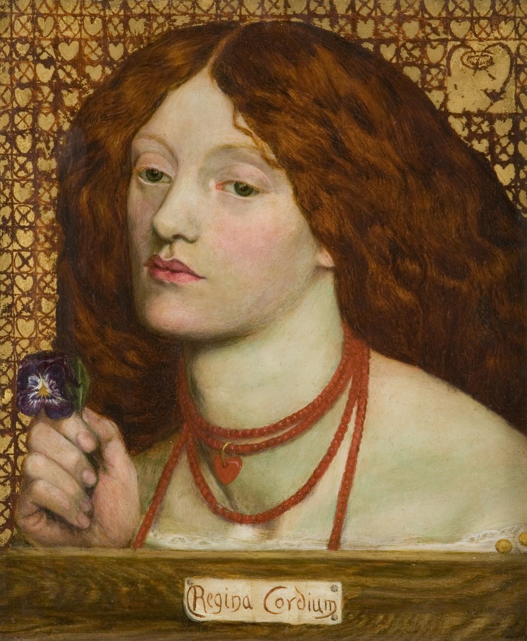 Regina Cordium (Rainha dos Corações) (Reine de coeur) - Dante Gabriel Rossetti (1828-1882). Óleo sobre tela de Dante Gabriel Charles Rossetti