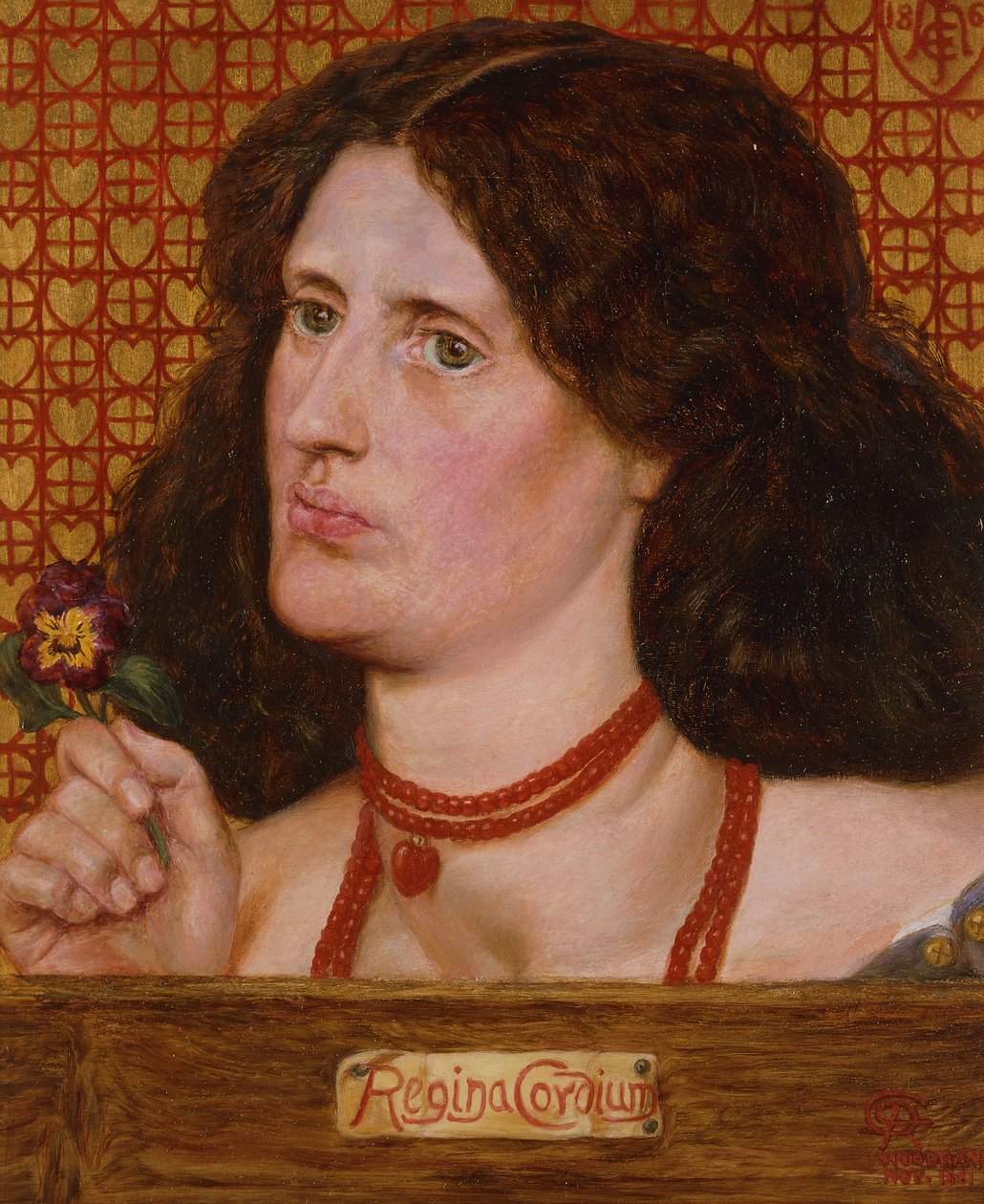 Rainha de Copas - Retrato de Ellen Heaton, 1861 de Dante Gabriel Charles Rossetti