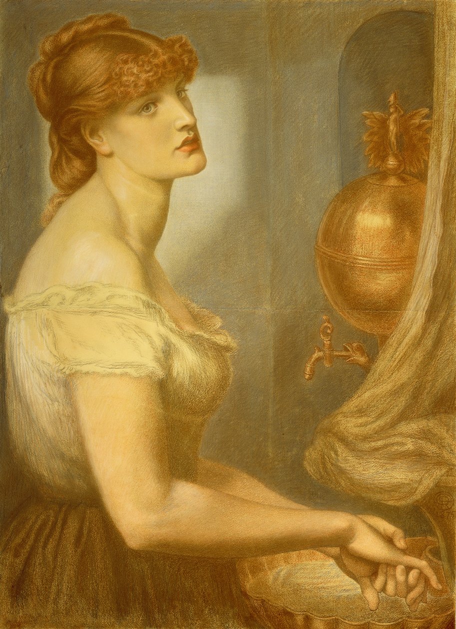 Estudo para La Bella Mano de Dante Gabriel Charles Rossetti