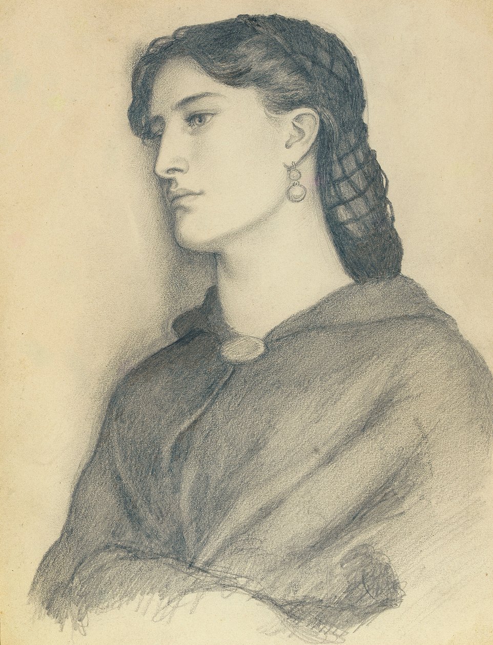 Estudo de Aggie Manetti de Dante Gabriel Charles Rossetti