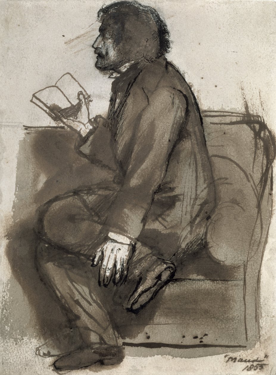 Tennyson Reading "Maud", 1855 de Dante Gabriel Charles Rossetti
