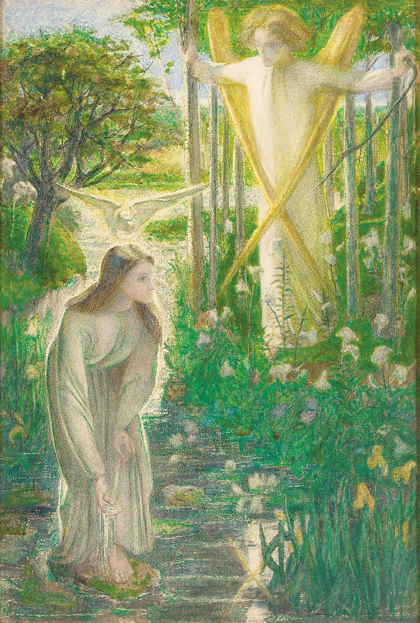 A Anunciação, 1855 de Dante Gabriel Charles Rossetti