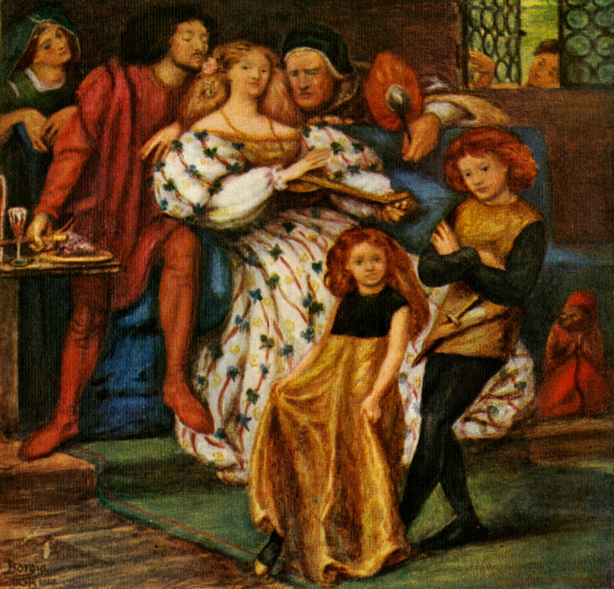 A família Borgia, 1863, c1912 de Dante Gabriel Charles Rossetti