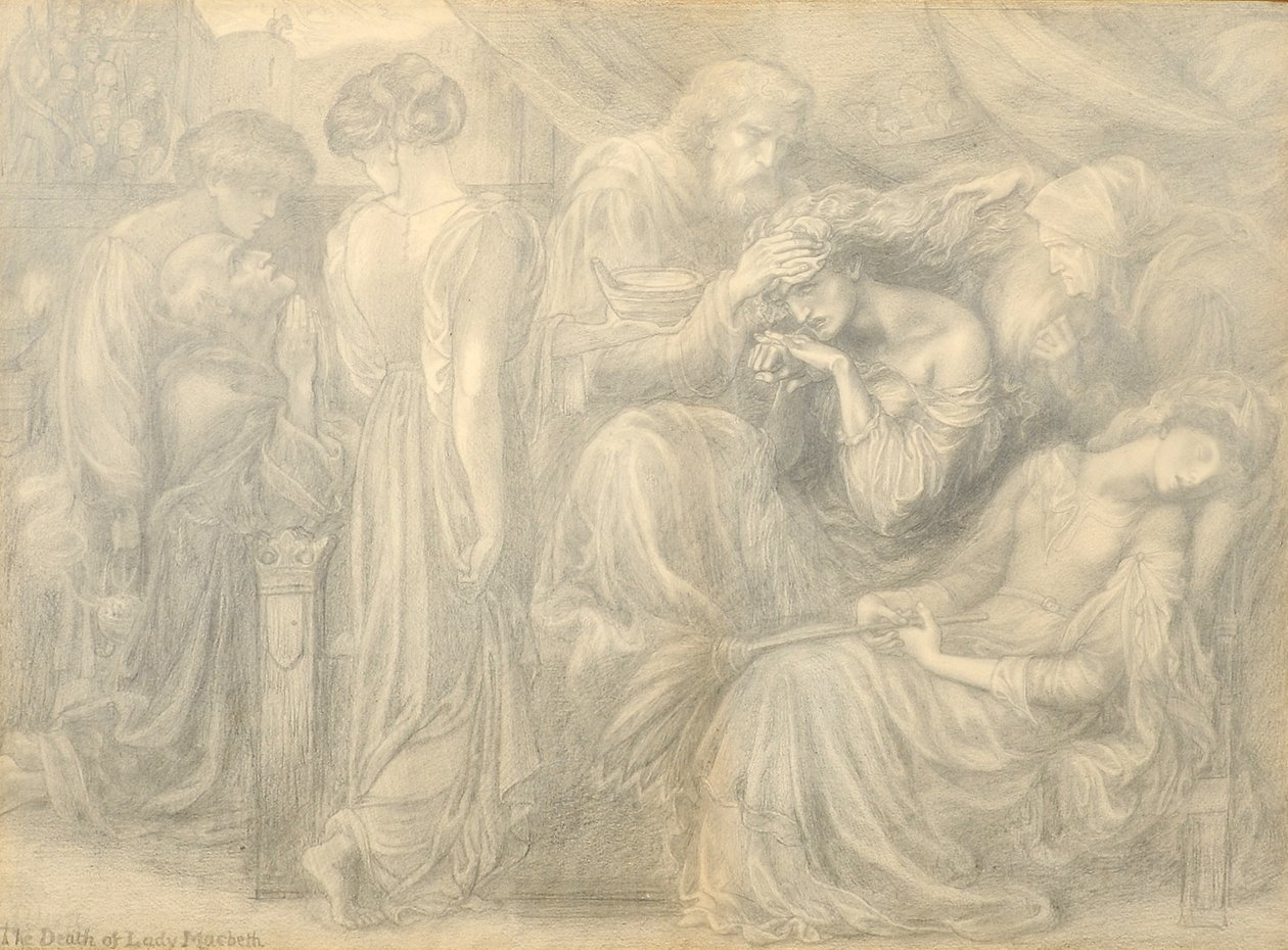 A morte de Lady Macbeth, c.1875 de Dante Gabriel Charles Rossetti