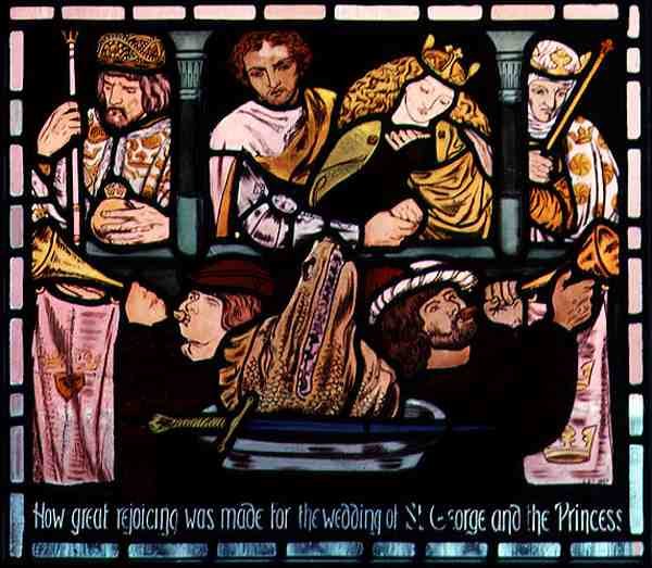 O casamento de São Jorge e a princesa do século XIX de Dante Gabriel Charles Rossetti