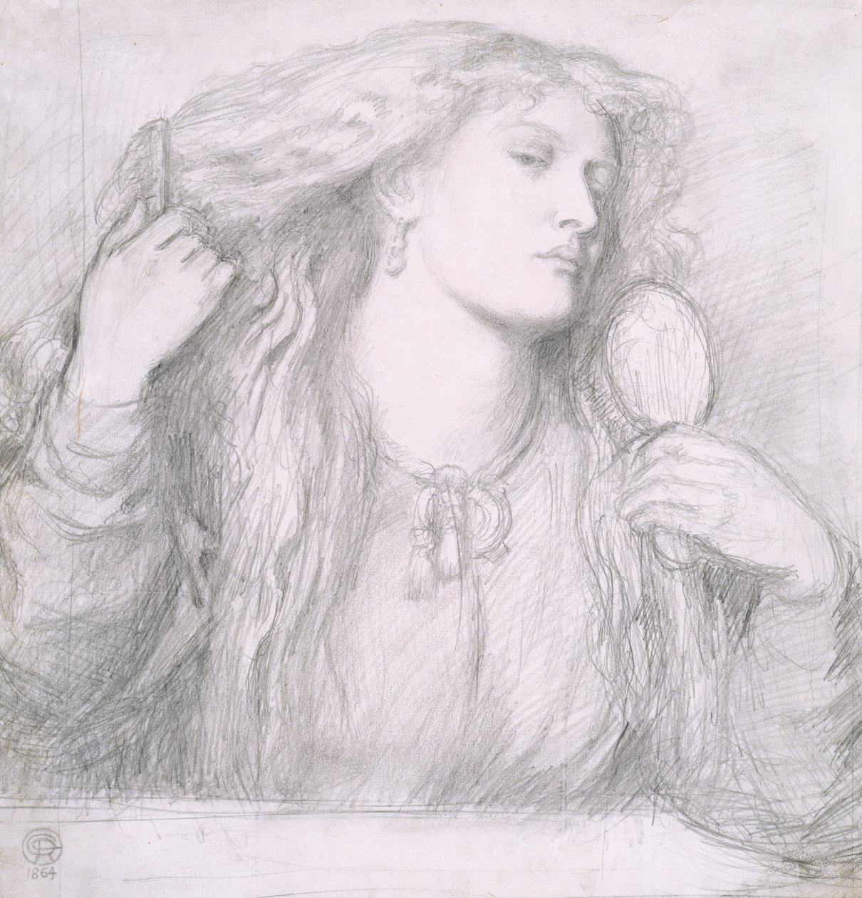 Mulher penteando o cabelo, Fanny Cornforth de Dante Gabriel Charles Rossetti