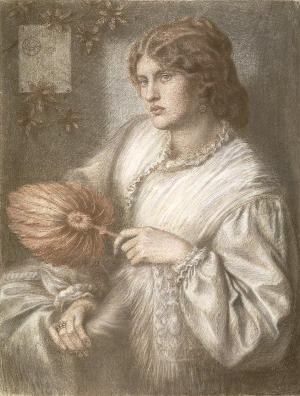 Mulher com ventilador, 1870 de Dante Gabriel Charles Rossetti
