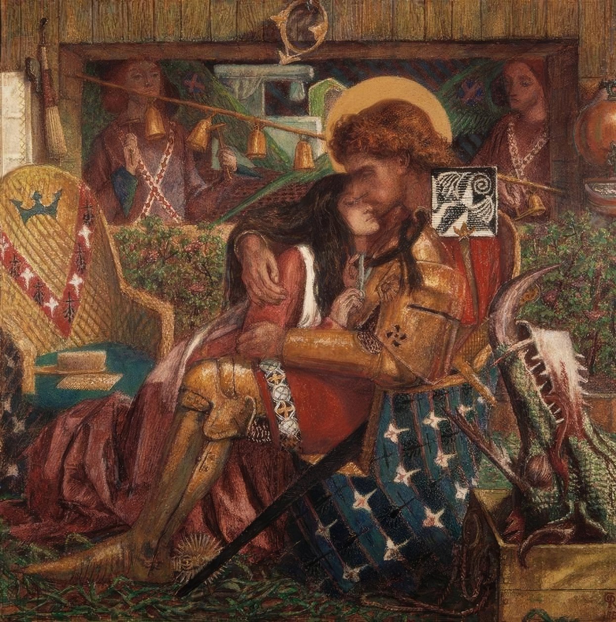 O casamento de São Jorge com a princesa Sabra de Dante Gabriel Charles Rossetti