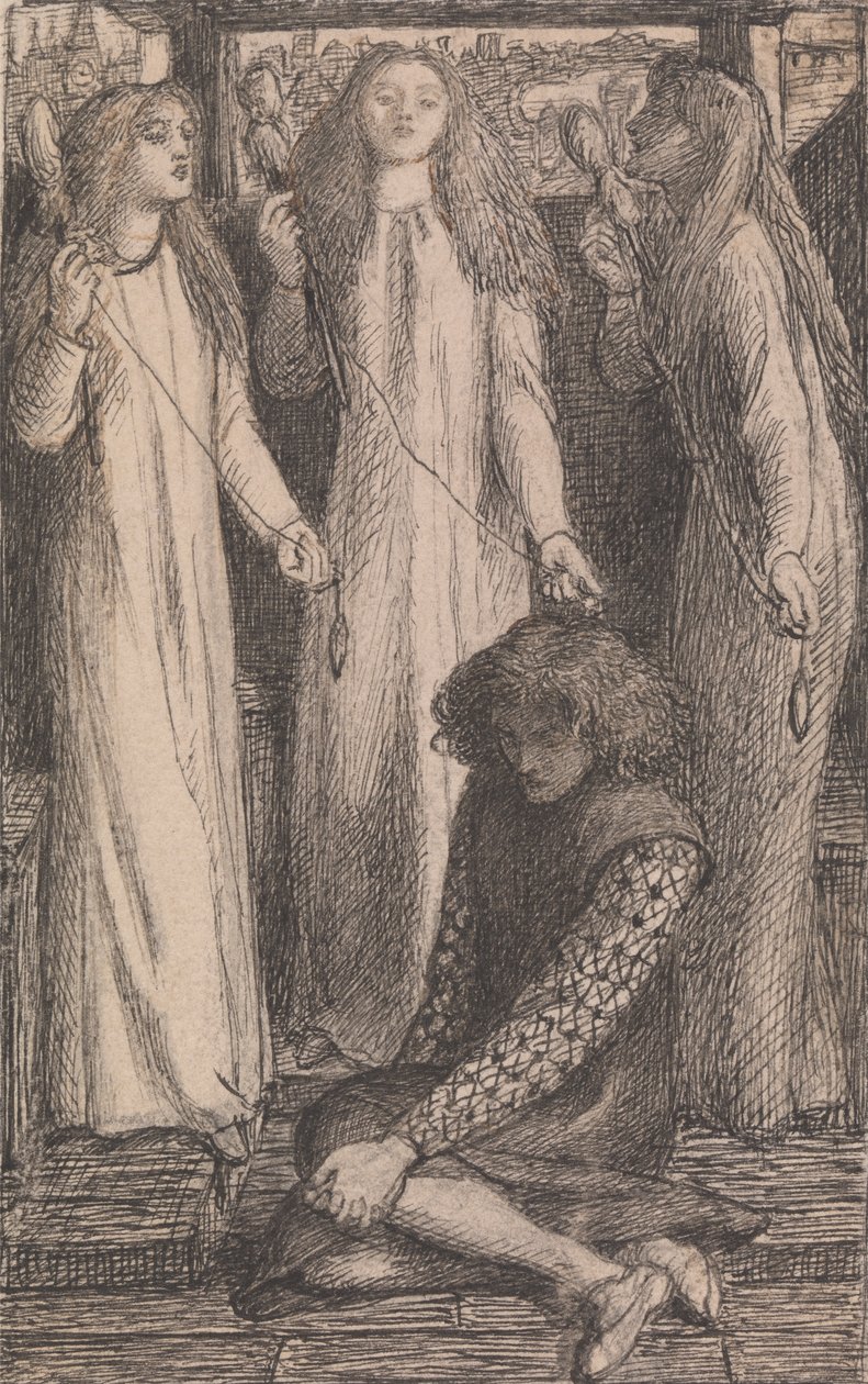 Ilustração para as Criadas de Elfen-Mere de Dante Gabriel Rossetti