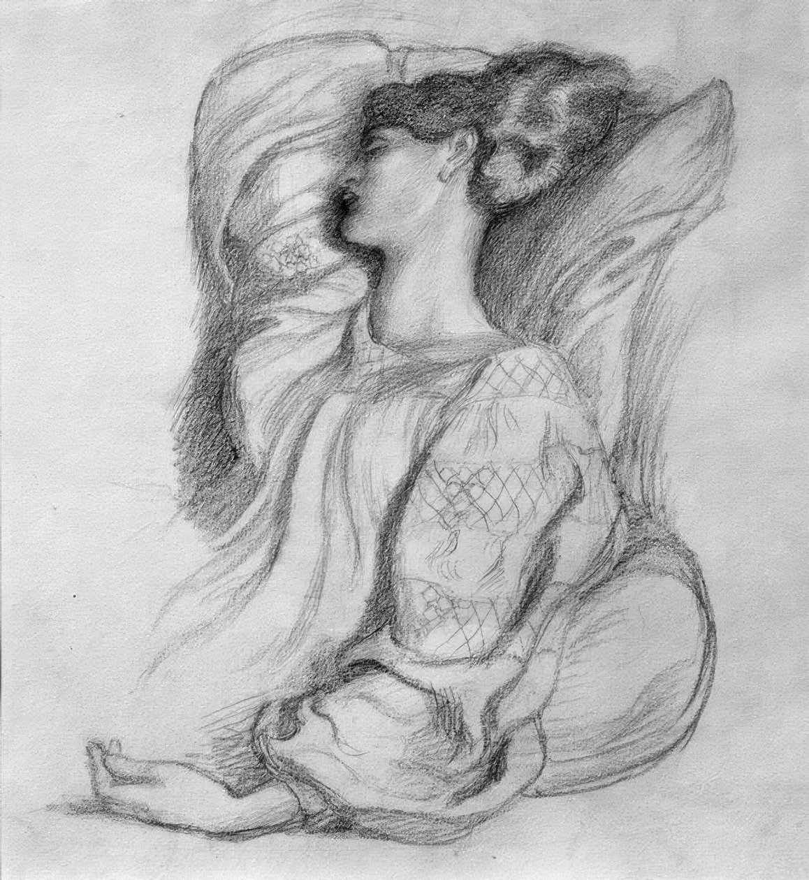 Jane Morris em vestido islandês de Dante Gabriel Charles Rossetti