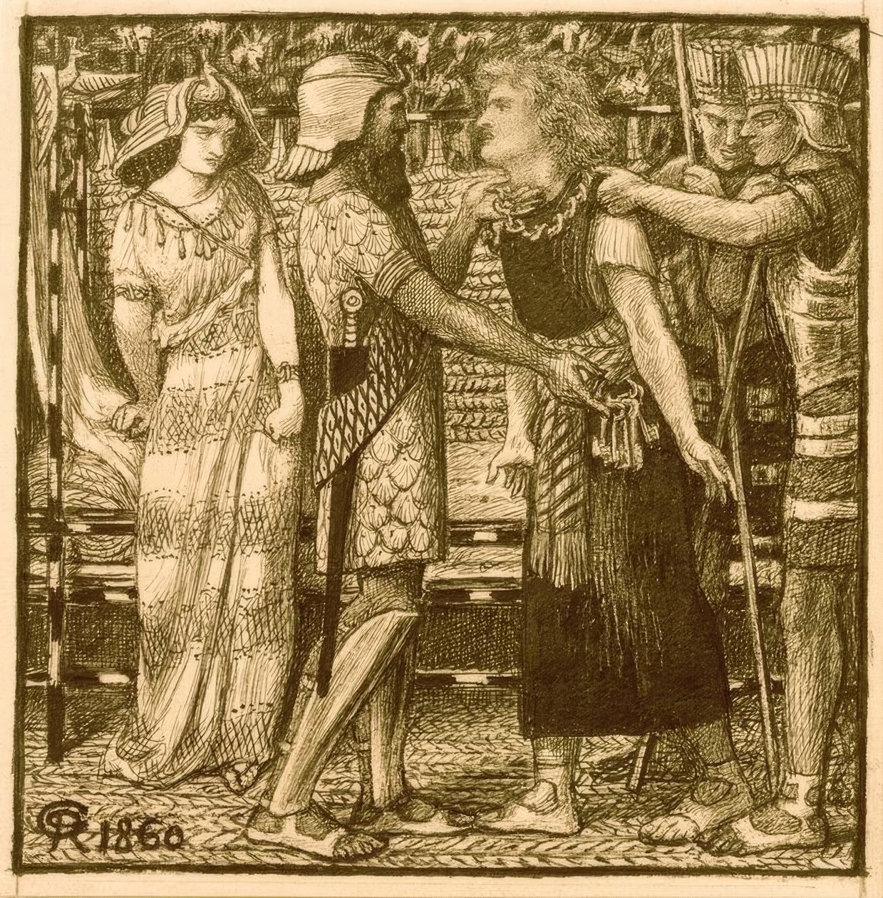 Joseph acusado antes de Potifar de Dante Gabriel Charles Rossetti