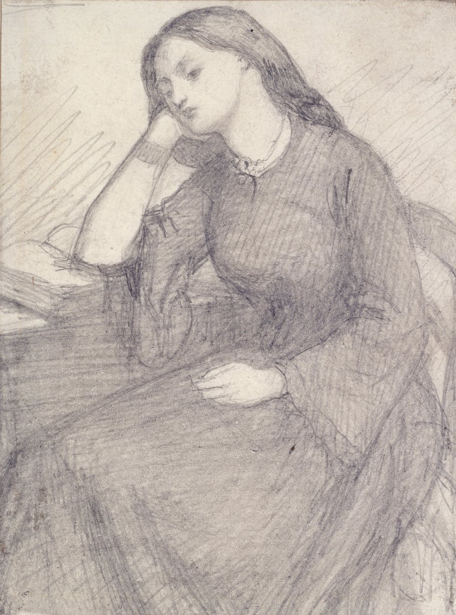 Retrato de Elizabeth Siddal, sentada, década de 1840 de Dante Gabriel Rossetti