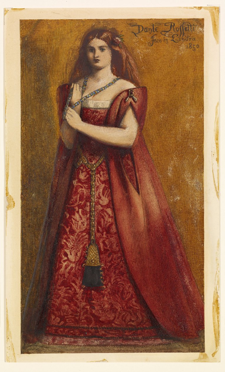 Vestido de Vermelho [Vestido de Vermelho] de Dante Gabriel Rossetti