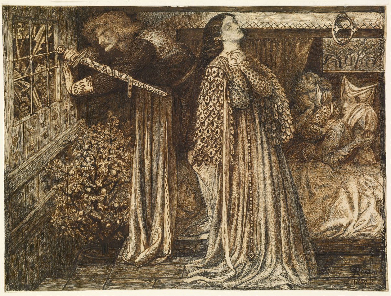 Sir Launcelot na Câmara da Rainha de Dante Gabriel Rossetti