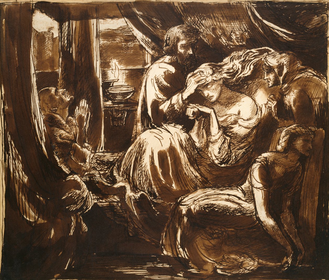 A Morte de Lady Macbeth, c1875 de Dante Gabriel Rossetti