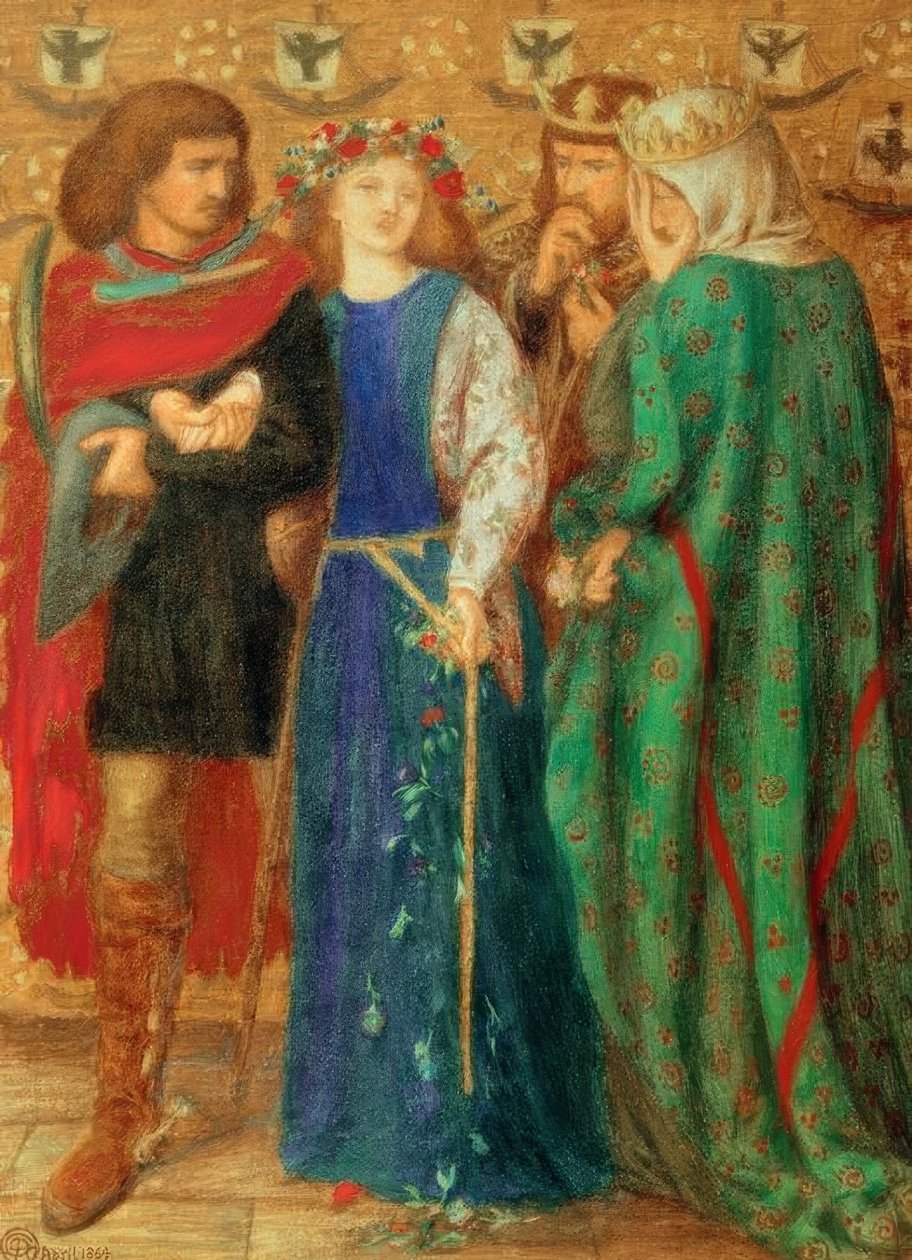 A primeira loucura de Ofélia de Dante Gabriel Charles Rossetti